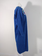 Load image into Gallery viewer, vintage 70s ultra suede dress from designer Beverly Robin for Self Expression fabulous pucci inspired peacock pattern