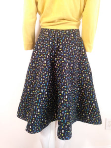 Vintage 50s novelty print Skirt / 50s gloves purse print skirt / 50s cotton skirt / 50s high waist skirt / Rockabilly / GlitterNGoldVintage