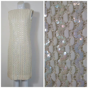 60s Carol Craig Party Dress / vintage 60s sequin dress / vintage 60s iridescent sequin cocktail dress / vintage wedding party dress