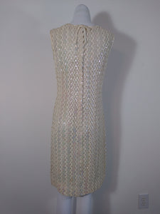 60s Carol Craig Party Dress / vintage 60s sequin dress / vintage 60s iridescent sequin cocktail dress / vintage wedding party dress