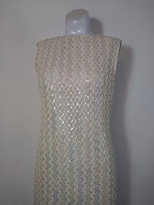 60s Carol Craig Party Dress / vintage 60s sequin dress / vintage 60s iridescent sequin cocktail dress / vintage wedding party dress