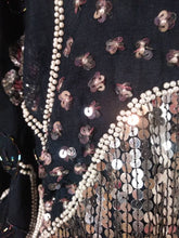 Load image into Gallery viewer, Vintage Sequin Blouse / 80s silk pearl Bead Blouse / Vintage Sequin Top / GlitterNGoldVintage