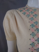 Load image into Gallery viewer, Vintage 50s Cashmere Cardigan Sweater with sequin detail Sax Fifth Ave by David Goodstein