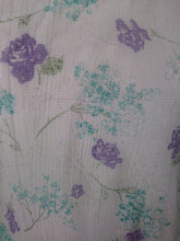 Load image into Gallery viewer, 1950s sheer flower dress // 50s purple flower dress // 50s seersucker dress // Size Large