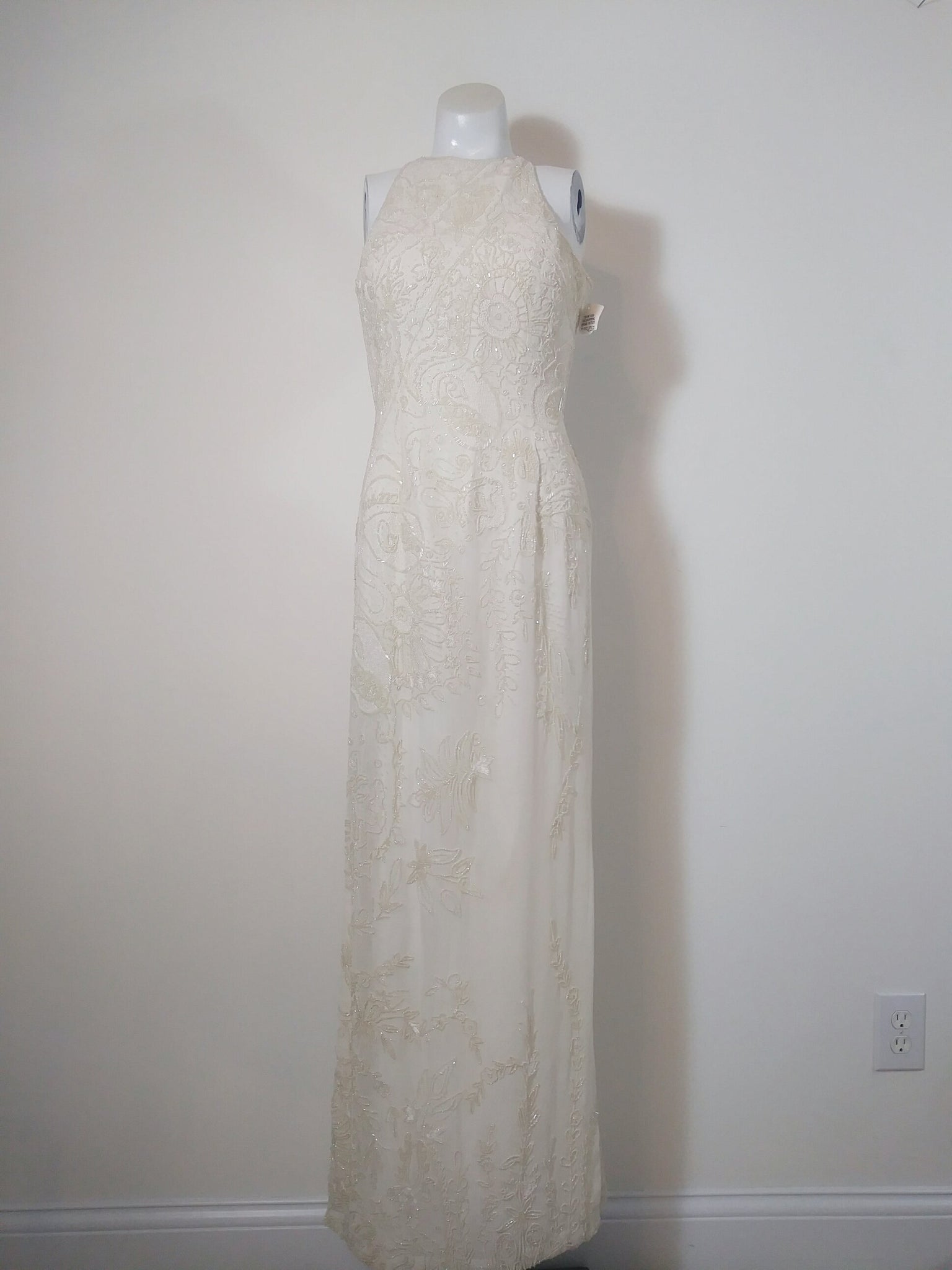 Vintage 90s prom dress / 90s beaded dress / 90s backless dress / Vinta Glitterngoldvintage Vintage 90s prom dress / 90s beaded dress / 90s backless dress / Vinta Glitterngoldvintage