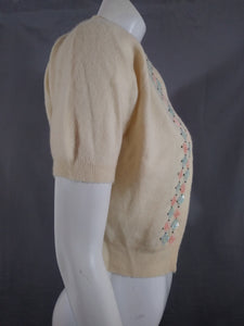 Vintage 50s Cashmere Cardigan Sweater with sequin detail Sax Fifth Ave by David Goodstein