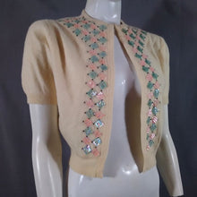 Load image into Gallery viewer, Vintage 50s Cashmere Cardigan Sweater with sequin detail Sax Fifth Ave by David Goodstein