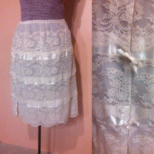 Load image into Gallery viewer, Vintage Van Raalte Lace Slip ~ Sheer Lace Slip ~ Ribbons and Lace ~ Nylon Half Slip