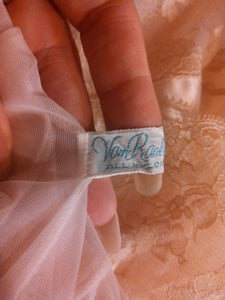 Vintage Van Raalte Lace Slip ~ Sheer Lace Slip ~ Ribbons and Lace ~ Nylon Half Slip